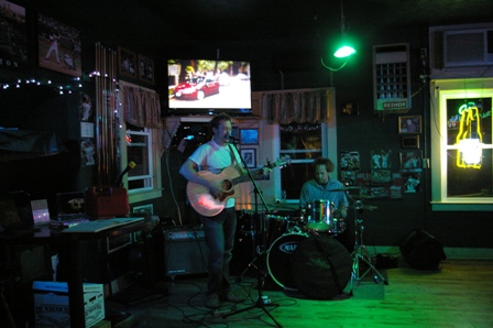 Lucas gets a drum set ~ Liston's Bar & Grille ~ Worthington, Massachusetts